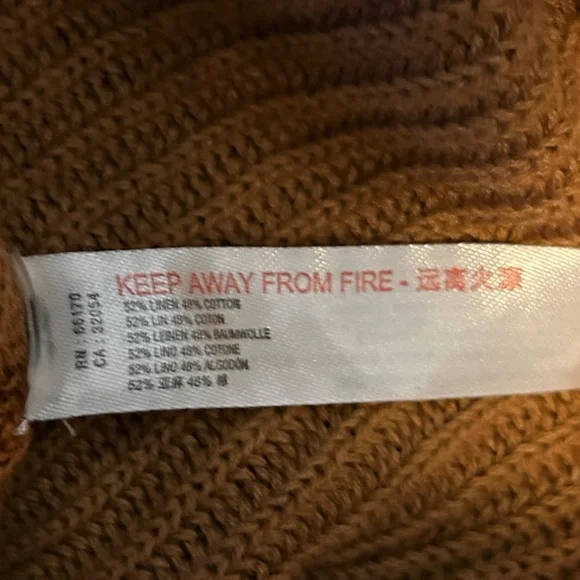 Free People Beach Picnic Sweater Romper Linen Cotton Red Brown XS - Picture 6 of 8